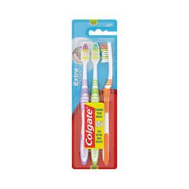 Colgate Extra Clean Med T/Brush  3 Pack