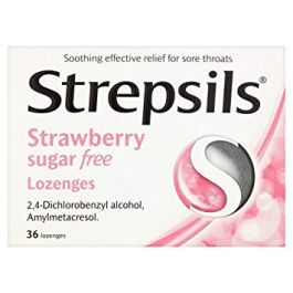 Strepsils Strawberry Sugar Free  36