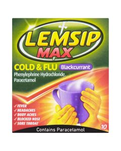 Picture of Lemsip Max Cold & Flu B/Currant Sachets  10S