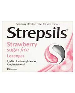 Picture of Strepsils Strawberry Sugar Free  36